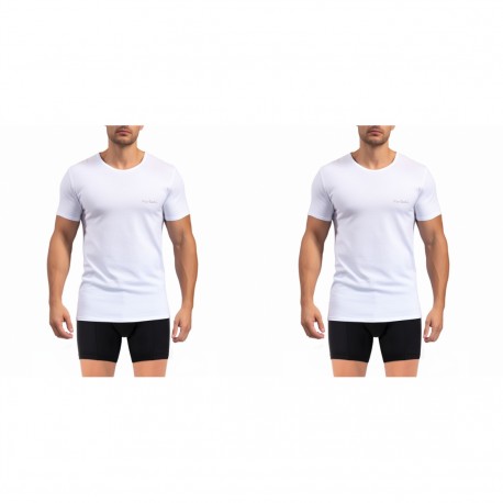 Lot de 2 t-shirts homme col rond avec broderie sur la poitrine