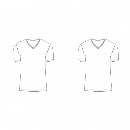 Lot de 2 t-shirts homme en col v avec broderie sur la poitrine