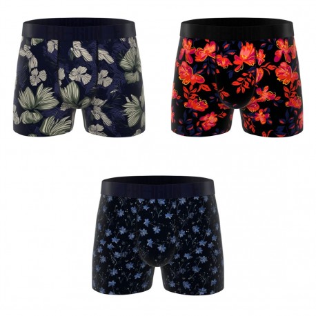 Lot de 3 boxers homme Flowers Garantie 2 ans