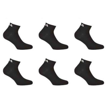 Lot de 6 paires de chaussettes Quarter homme F9300 Noir