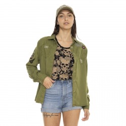Chemise femme à manches longues avec patchs Mouth