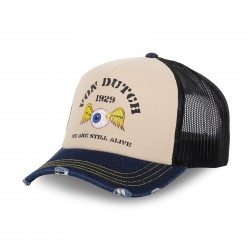 Casquette trucker avec filet effet bambou et print devant Crew