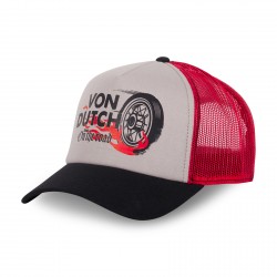 Casquette trucker avec filet effet bambou et print devant Crew