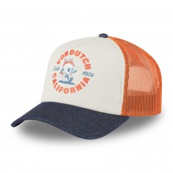 Casquette trucker avec filet effet bambou et print devant Crew