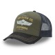 Casquette trucker avec filet effet bambou et print devant Crew
