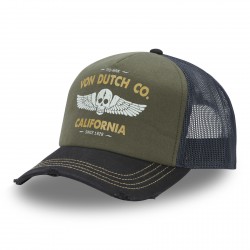 Casquette trucker avec filet effet bambou et print devant Crew