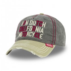Casquette baseball en sergé de coton effet usé Retro Message