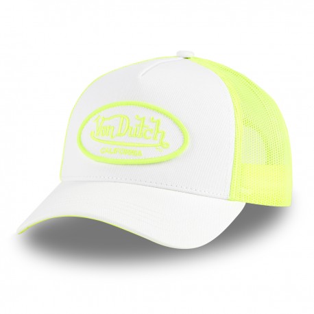 Casquette trucker bicolore avec filet avec patch Fluo