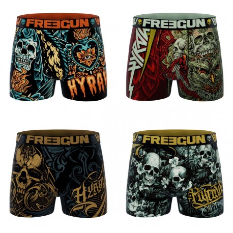 Lot de 4 boxers homme Hyraw Skull