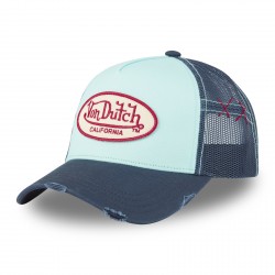 Casquette trucker avec filet effet usé et patch brodé Used