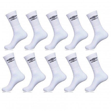 Lot de 10 paires de chaussettes tennis homme UMBRO Blanc