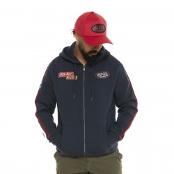Sweat zippé à capuche homme avec patchs Chad
