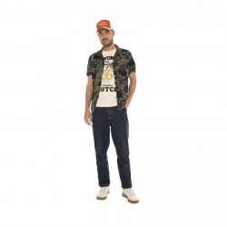 Chemise homme manches courtes en viscose imprimée Skully