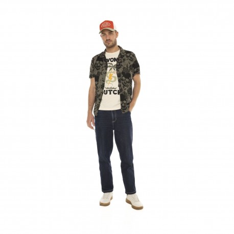 Chemise homme manches courtes en viscose imprimée Skully