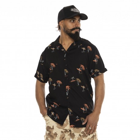 Chemise homme manches courtes en viscose imprimée Waves