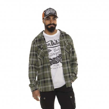 Surchemise homme manches longues à carreaux en coton Marvin