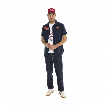 Chemise homme manches courtes en coton avec patchs Keith
