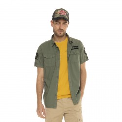 Chemise homme manches courtes en coton avec patchs Ryan