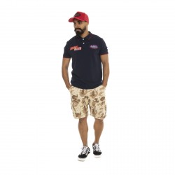 Polo homme manches courtes col boutonné avec patchs Superior