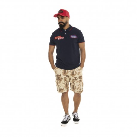 Polo homme manches courtes col boutonné avec patchs Superior