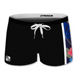 Boxer de bain enfant avec empiècement imprimé Hibiscus
