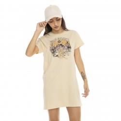 Robe t-shirt à manches courtes à col lurex femme Foil Arizona