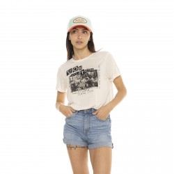 T-shirt pailleté col rond manches courtes femme Photo Journal