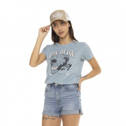 T-shirt à col rond manches courtes femme Spring Skull