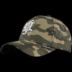 Casquette baseball en 6 pans camouflage logo brodé Living Stone
