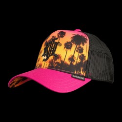 Casquette trucker imprimée avec filet et logo brodé Hôtel California