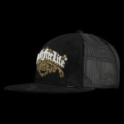 Casquette trucker avec filet visère plate bi-matière Inked Snap