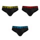 Lot de 3 slips homme en coton ceinture colorée  Bak