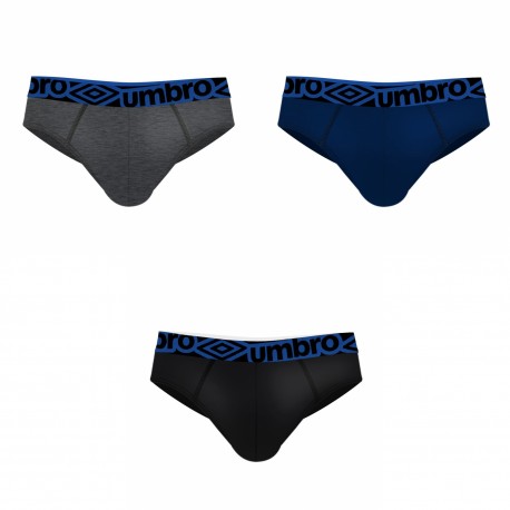 Lot de 3 slips homme en coton ceinture bleue Diamon