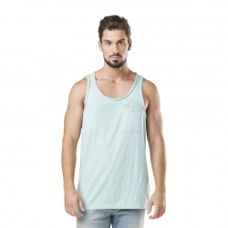 Débardeur homme avec poche en slub et print Chill Sage