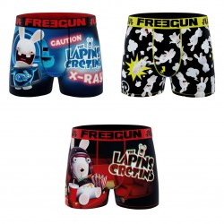 Lot de 3 boxers enfant Lapins Crétins