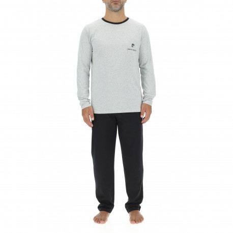 Ensemble Pyjama long homme en coton uni Logo poitrine