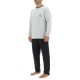 Ensemble Pyjama long homme en coton uni Logo poitrine