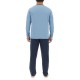 Ensemble Pyjama long homme en coton uni Logo poitrine