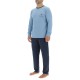 Ensemble Pyjama long homme en coton uni Logo poitrine