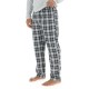 Ensemble Pyjama long homme en popeline à carreaux et Logo poitrine
