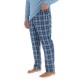 Ensemble Pyjama long homme en popeline à carreaux et Logo poitrine