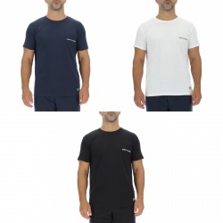 Lot de 3 T-shirts homme en coton uni col rond imprimé poitrine