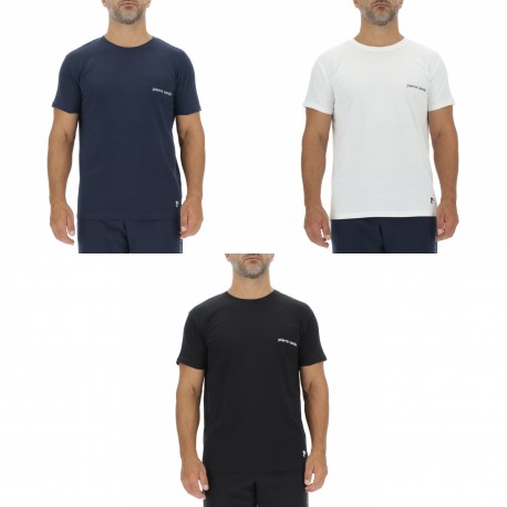 Lot de 3 T-shirts homme en coton uni col rond imprimé poitrine