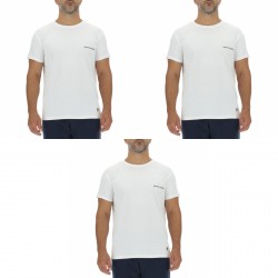 Lot de 3 T-shirts homme en coton uni col rond imprimé poitrine