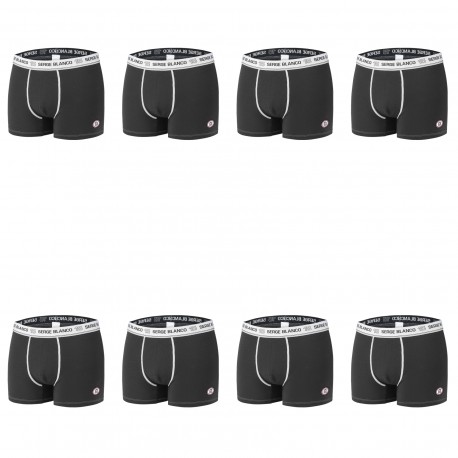 Lot de 8 boxers homme en coton Noir