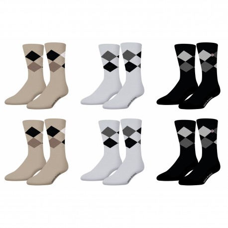Lot de 6 paires de chaussettes de ville Serge Blanco Losange