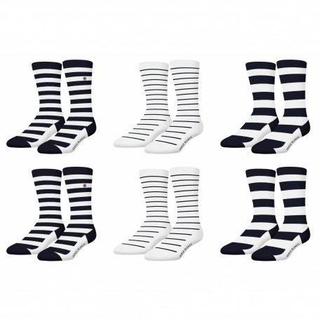 Lot de 6 paires de chaussettes de ville Serge Blanco Marin