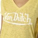 T-shirt femme col V effet dévore et print Classic