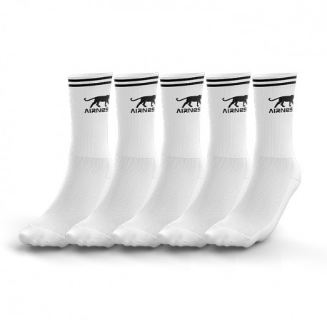 AIRNESS Lot de 5 paires de tennis homme Logo sur tige et rayures