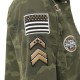 Veste militaire femme imprimé camouflage avec patchs